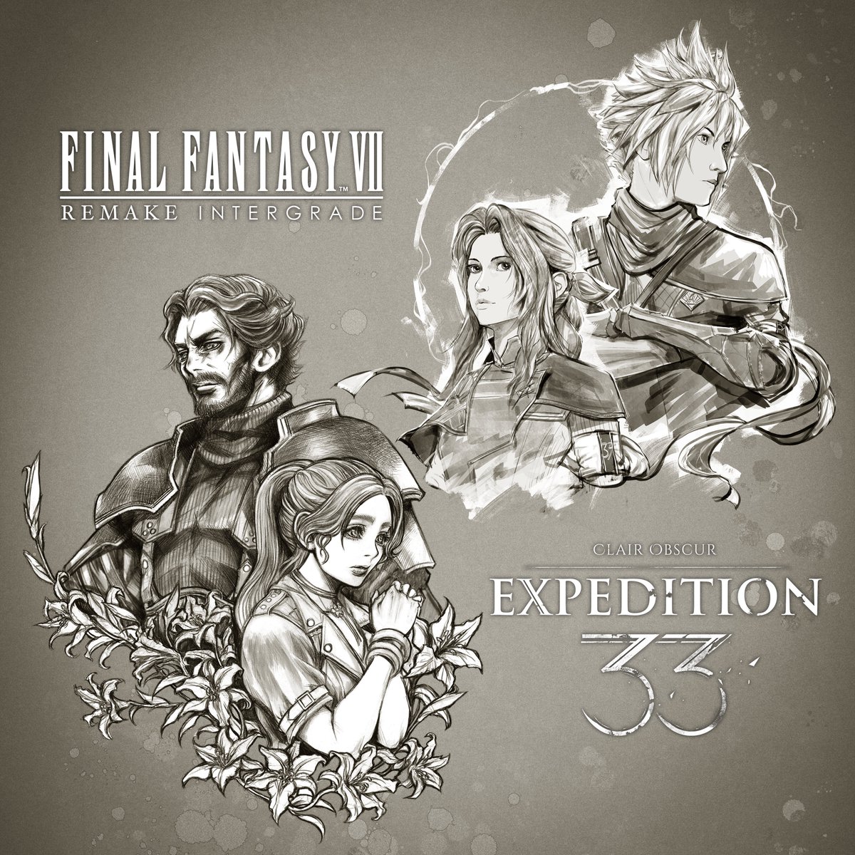 Genki_JPN's tweet image. Clair Obscur: Expedition 33 and Final Fantasy VII Remake collaboration artwork by Expedition 33 Art Director Nicholas Maxson-Francombe &amp;amp; FF7R Creative Director Tetsuya Nomura! 🔥😱