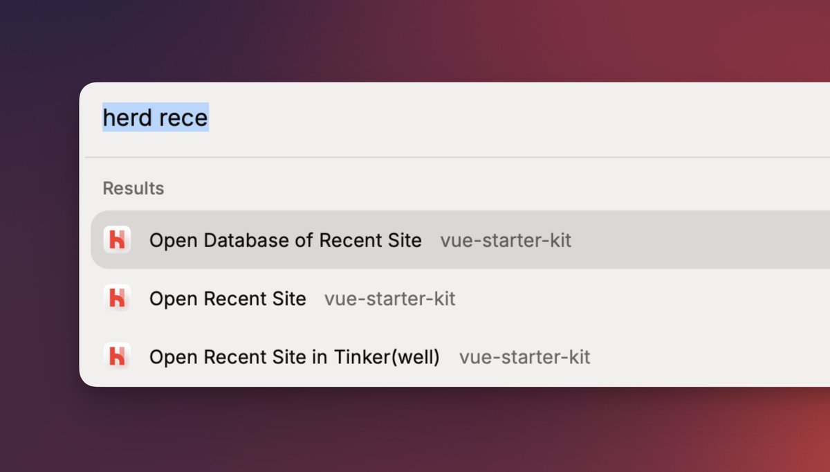 marcelpociot's tweet image. This Laravel Herd Raycast shortcut alone is SO good - literally saved me hours already.