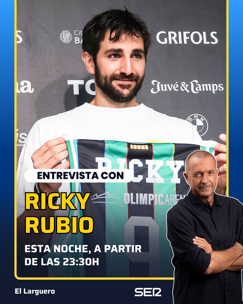 🤩 🏀 ¡Esta noche, el gran <a href="/rickyrubio9/">Ricky Rubio</a> se pasa por #ElLarguero!

🫂 El jugador del Joventut charla con Manu Carreño sobre cómo está volviendo a enamorarse del baloncesto tras sus problemas de salud mental

🔴 Desde las 23:30h, lo puedes ver aquí: youtube.com/watch?v=bg5NxT…