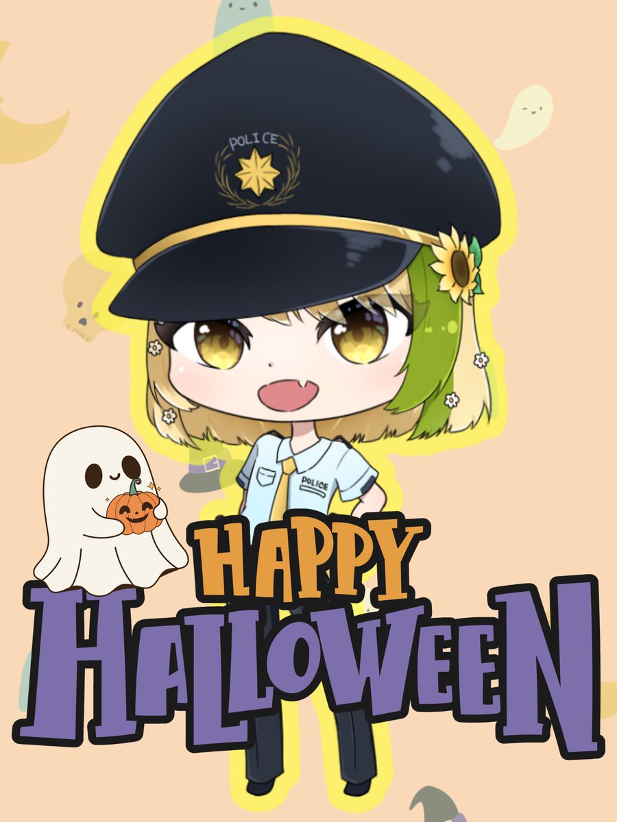 Yuuri_yuuhi's tweet photo. 🎃#おはようVTuber 👻

おっはろー🌻*.ﾟ
気付いたらハロウィンだね！！！！

今年はRxx様(#Rxx_hetapi ) に書いて頂いたかっこいい警察なのだ！！！
お菓子をくれなきゃ逮捕しちゃうぞっ🚓💨 https://t.co/Y2bXFE09OI
