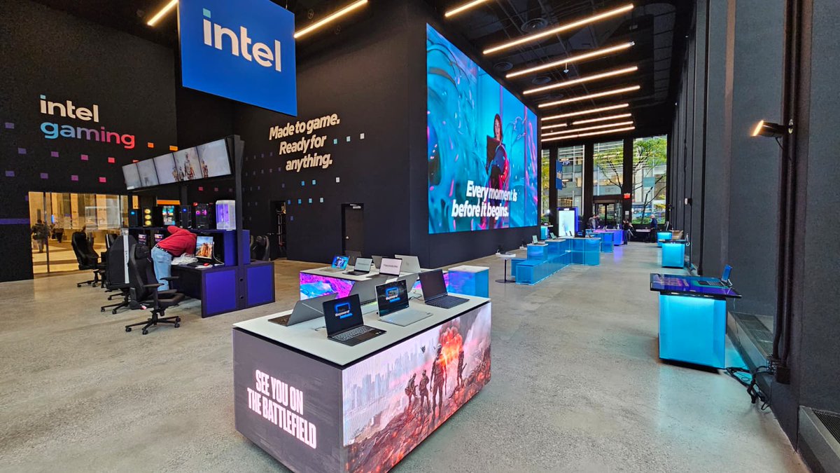 IntelTech's tweet image. London, Munich, New York City, Paris, and Seoul are getting Intel Experience stores through most of November! If you&apos;re in town, get your hands on some of the latest AI PC and gaming experiences available from our partners. intel.ly/43MTLpV