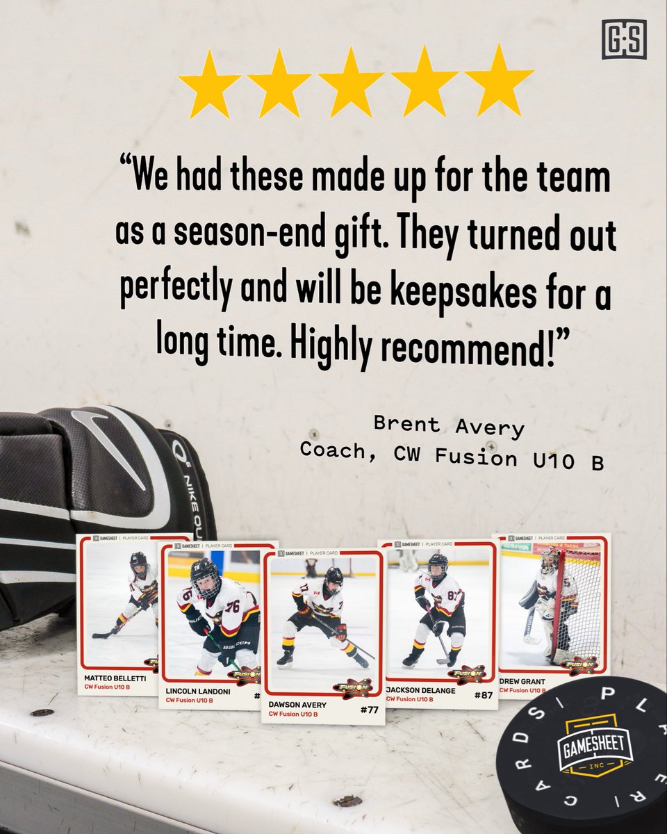 GameSheetInc's tweet image. Parents and coaches are loving these. 

🏆 Trusted by thousands of teams who already use GameSheet for their official stats — now available to you. 

🚨Order early to get your exclusive bonus card: playercards.store  

#HockeyParents #YouthHockey #GameSheet