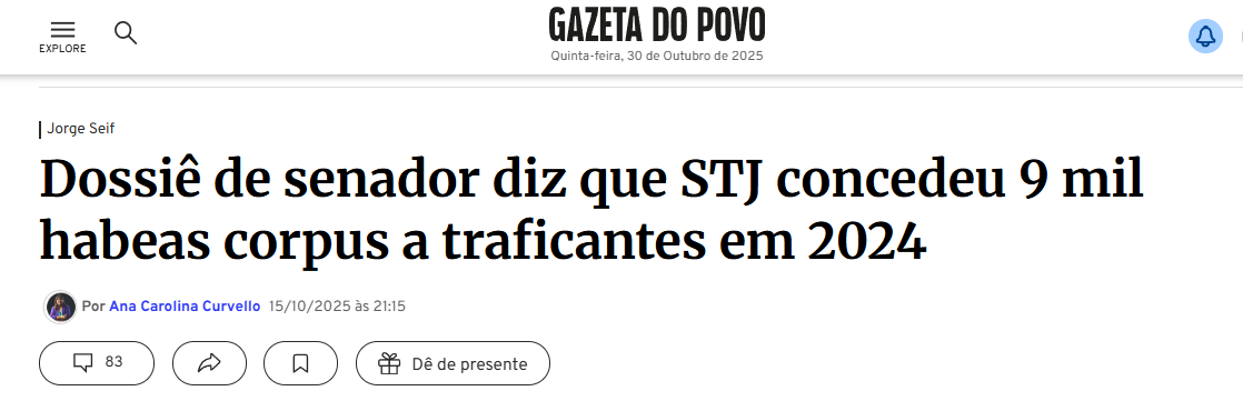 O polícia não está lutando apenas contra facções criminosas, ela  está lutando contra um justiça faccionada