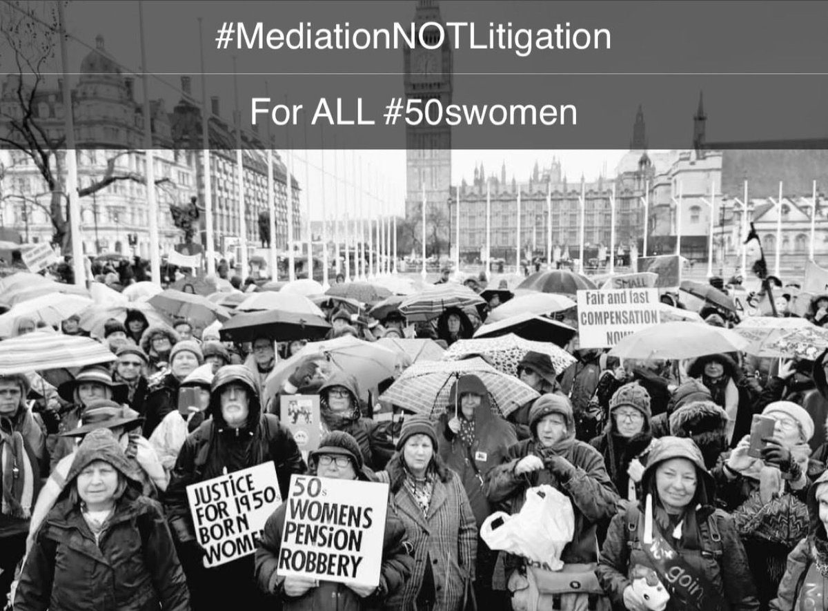 50sWOWPembsCarm's tweet image. The government still refuses to engage in mediation to resolve the #50swomen #WASPI issue. Why? Mediation would allow ALL affected women, not just 7%, to have their voices heard and work toward a fair, practical solution. #PensionJustice #MediationNOTLitigation