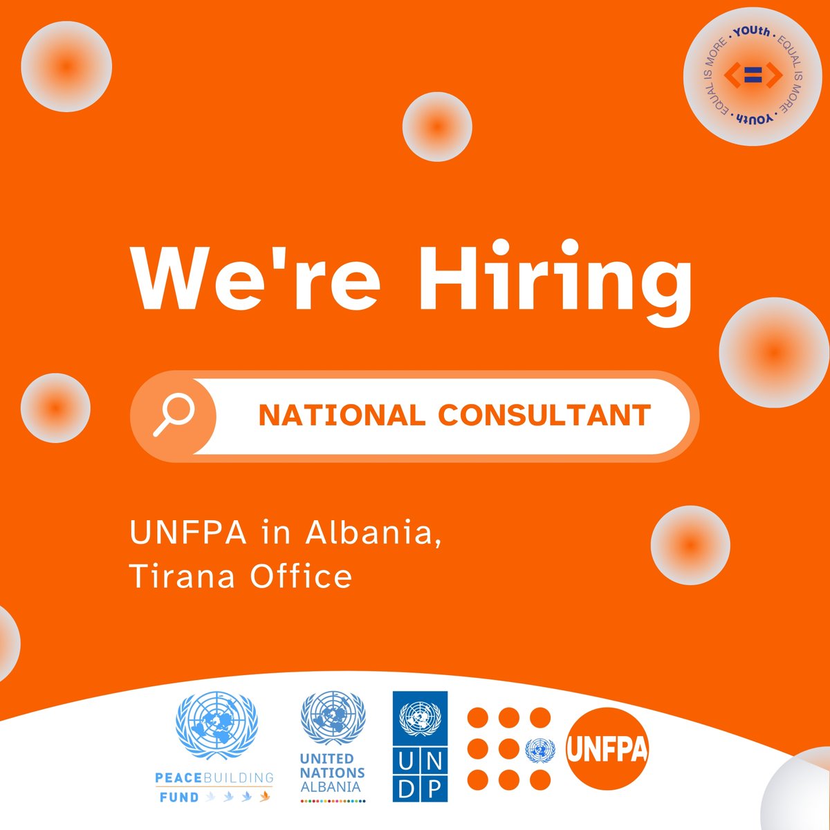 Are you an experienced expert in youth policy, passionate about empowering young people and fostering peace? UNFPA Albania is seeking a National Consultant to collaborate closely with the Municipality of Elbasan on developing the local Youth Plan. 

APPLY: unf.pa/4oOT1cc
