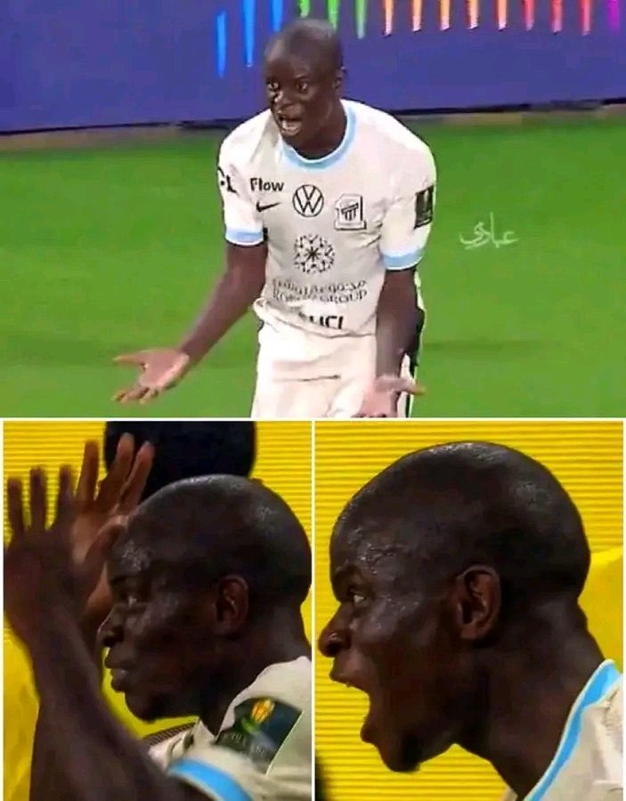 هذه الصور غردت فيها جميع الحسابات العالميه مستغربه وعنونتها بكلمة ..
( كانتي اول مره يغضب في مسيرته ) 😂