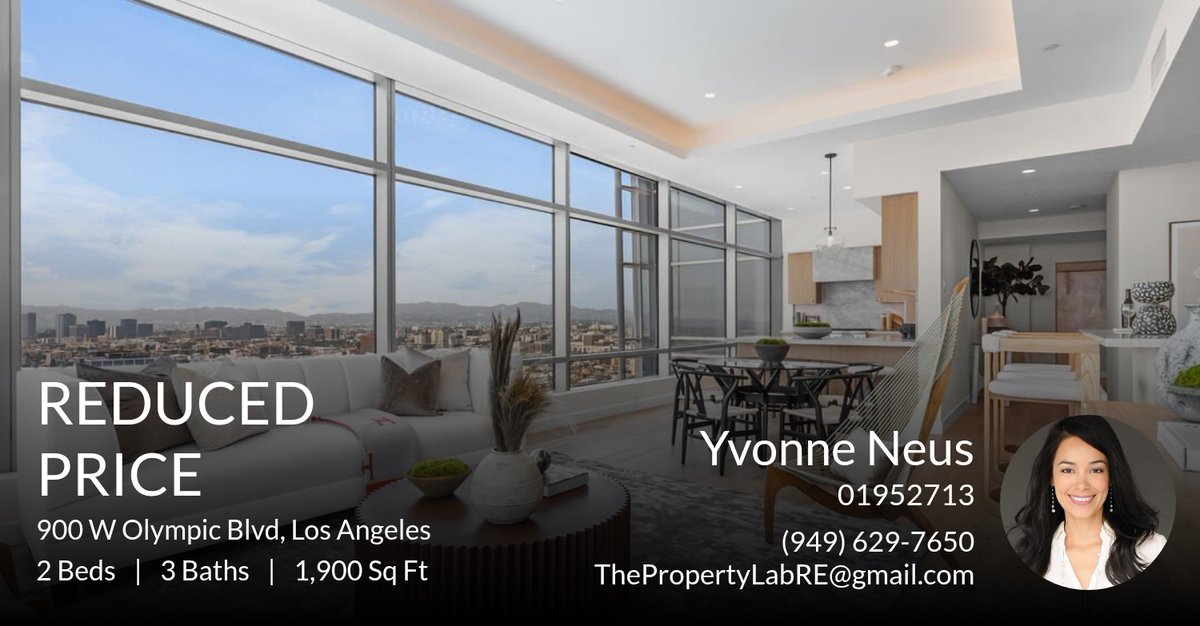 ThePropertyLab's tweet image. CONTACT US TO MAKE YOUR APPOINTMENT TODAY:

Listed By The Property Lab (TPL)
Yvonne Neus or TPL Agent Team
Call: 949-629-7650
Email: ThePropertyLabRE@gmail.com
dre01952713
ThePropertyLabRE.com

Make Your Appointment... homeforsale.at/900_W_OLYMPIC_…