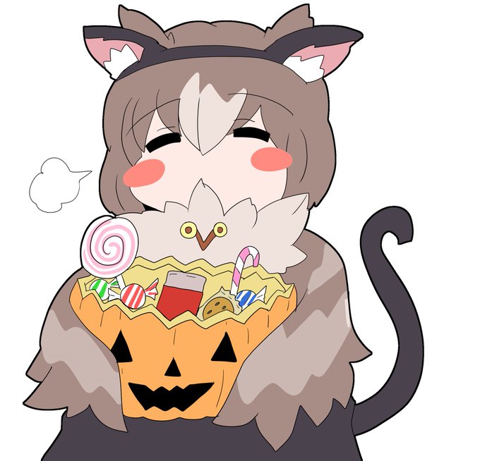 #魔物娘図鑑 #魔物娘図鑑二次 #monstergirlencyclopedia ハロウィンオウルメイジさん。海外でミミズクは「空飛ぶ猫」と呼ばれるらしい