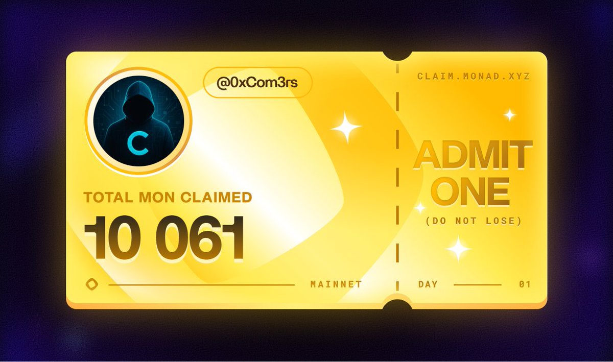 0xCom3rs's tweet photo. Not bad, thank you @monad https://t.co/1KBLvShKV3