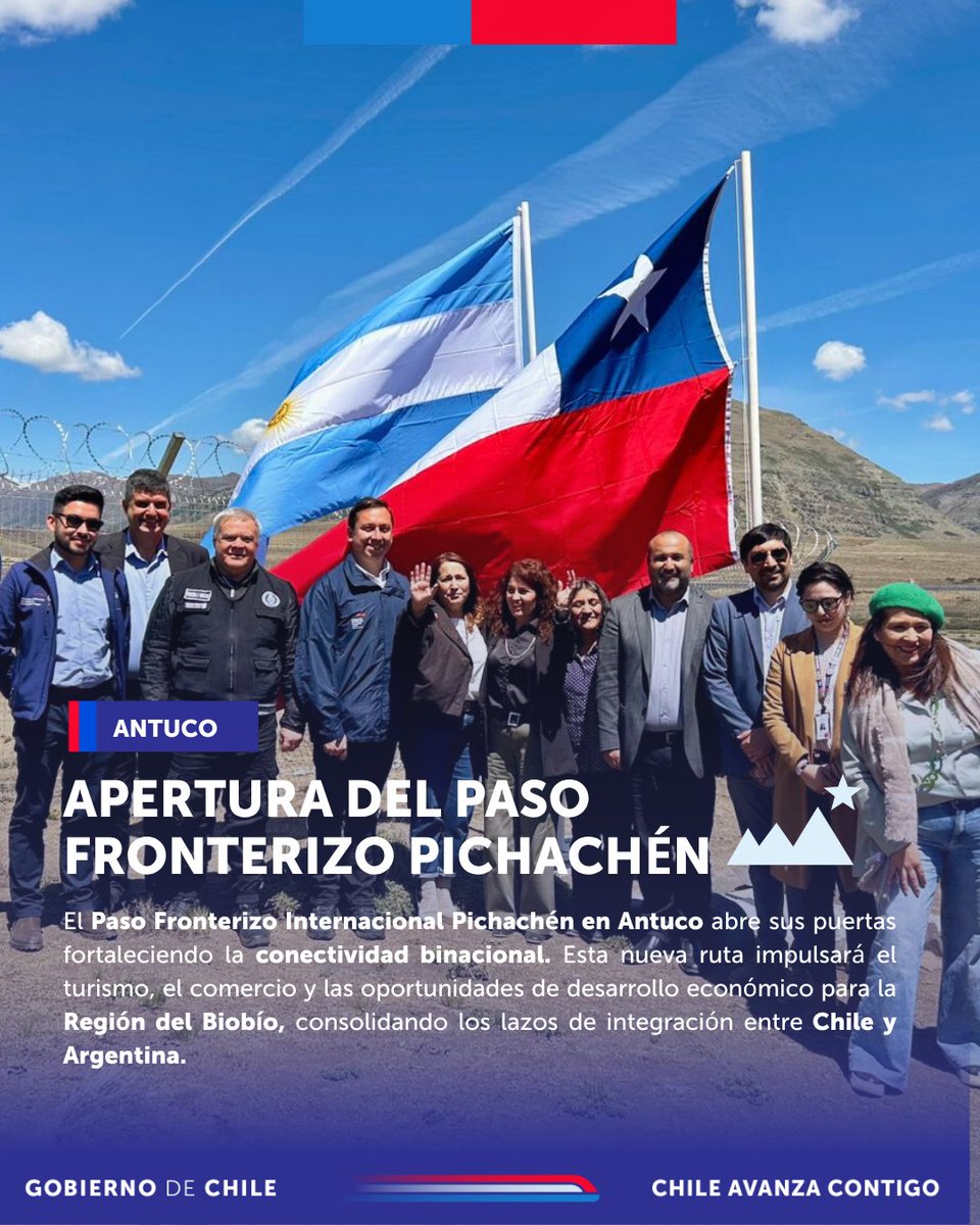 🇨🇱🇦🇷 Hoy iniciamos la temporada en el 𝗣𝗮𝘀𝗼 𝗙𝗿𝗼𝗻𝘁𝗲𝗿𝗶𝘇𝗼 𝗜𝗻𝘁𝗲𝗿𝗻𝗮𝗰𝗶𝗼𝗻𝗮𝗹 𝗣𝗶𝗰𝗵𝗮𝗰𝗵𝗲́𝗻 en Antuco,  la única conexión cordillerana entre Chile y Argentina de la región del Biobío. 
⁣