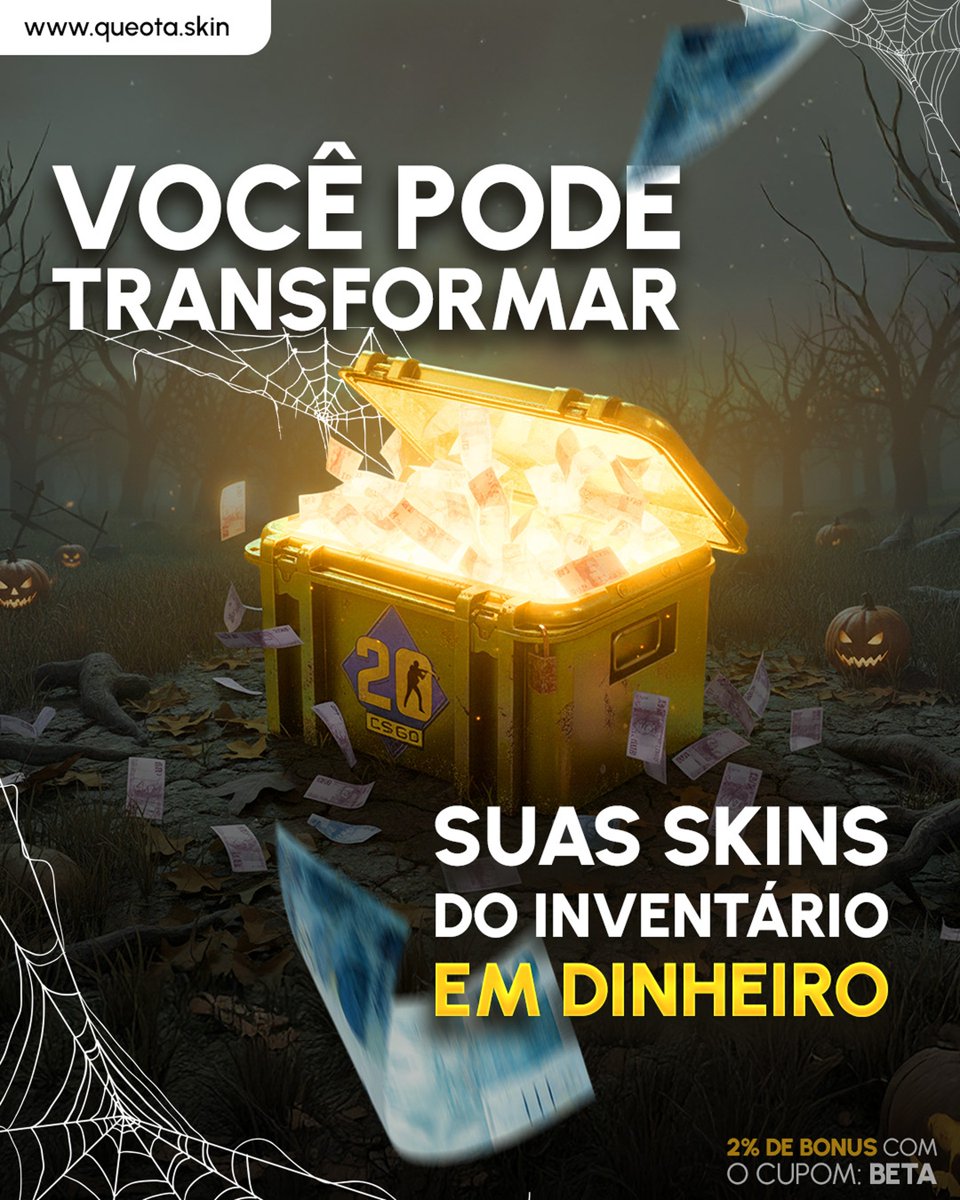 Ferdepre's tweet photo. 💰 Transforme suas skins do CS2 em dinheiro real com segurança e rapidez!

A @queotaskin é o novo marketplace P2P brasileiro pra comprar e vender skins com depósito e saque via Pix⚡

Use o cupom BETA e ganhe +2% de bônus no depósito 🔥

🔗 https://t.co/n5G4neAF05