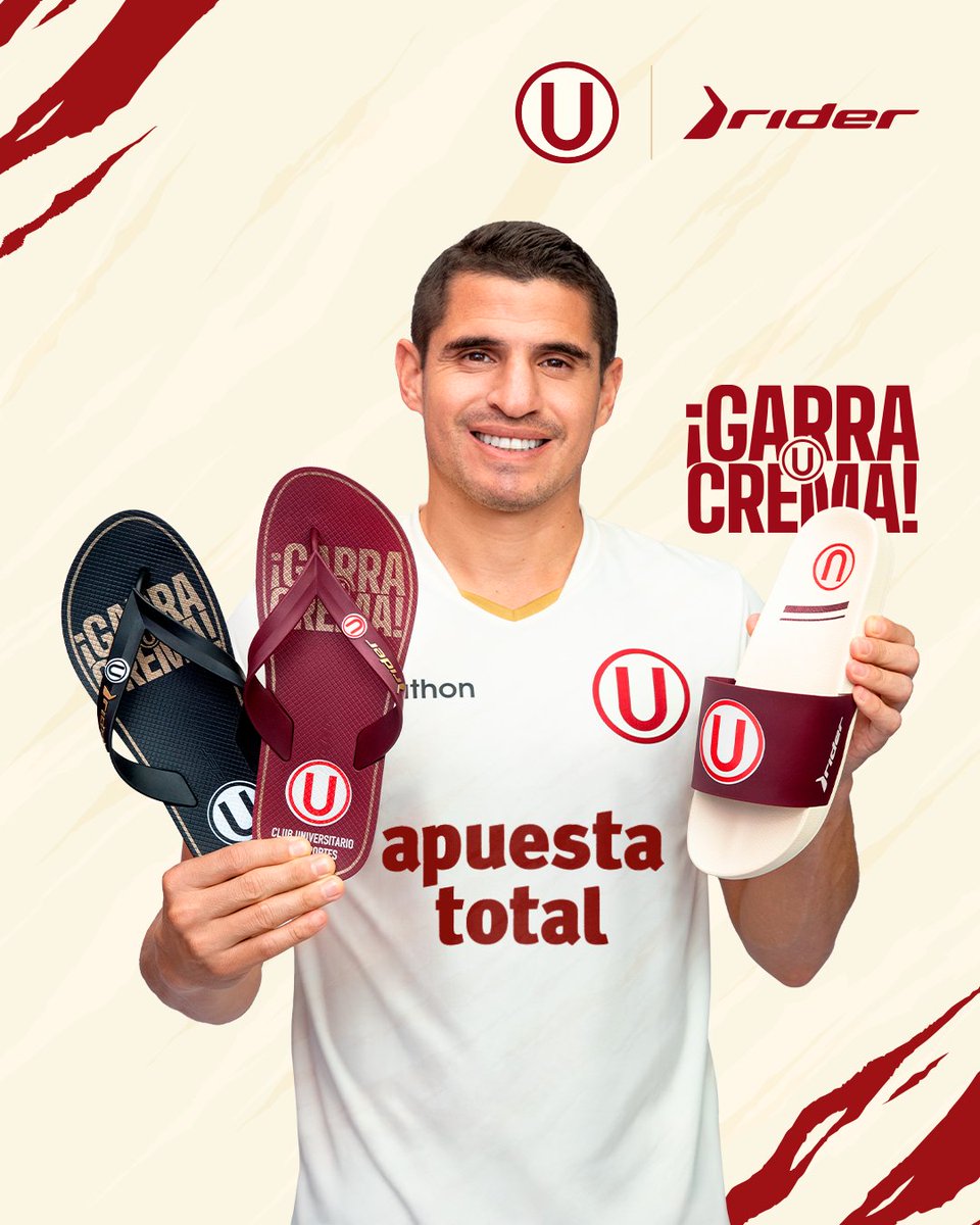 𝗖𝗥𝗘𝗠𝗔 𝗗𝗘 𝗣𝗜𝗘𝗦 𝗔 𝗖𝗔𝗕𝗘𝗭𝗔 🩴💪

Llegó la nueva colección de sandalias de Rider para celebrar a los #TricampeUnes.

🛒 Encuéntralas ya en la web de Calimod Store 👉 bit.ly/4hBDZUv

 #UnTriConGarra