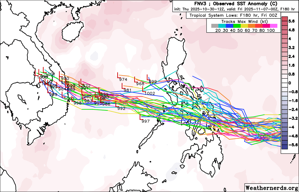 Now that Melissa is heading out to sea, looks like we'll have at least one more typhoon potential across the West Pacific. 
Still quite a bit of disagreement on strength, but it doesn't look like it'll be incredibly strong. Still something to watch in the Philippines and Vietnam.