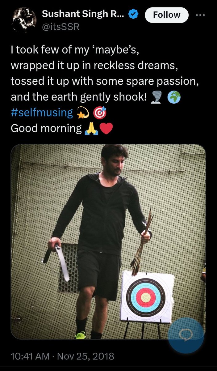 alienjaadoo's tweet image. I took few of my ‘maybe’s, 
wrapped it up in reckless dreams, 
tossed it up with some spare passion, 
and the earth gently shook! 🌪 🌍
#selfmusing 💫 🎯 
Good morning 🙏❤️

#JusticeForSushantSinghRajput
SSR Isolated On Purpose
Sushant Chose Roles Wisely