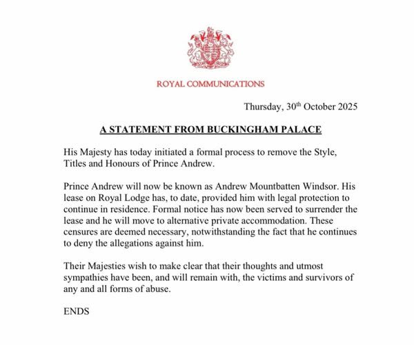 Prince Harry and Meghan Markle: You are both done.

Every hateful, treasonous and poisonous word and deed is about to catch up with you.

How shameful that our King and future King have had to deal with this disgraceful and despicable behaviour by Andrew, Sarah, Harry and Meghan.