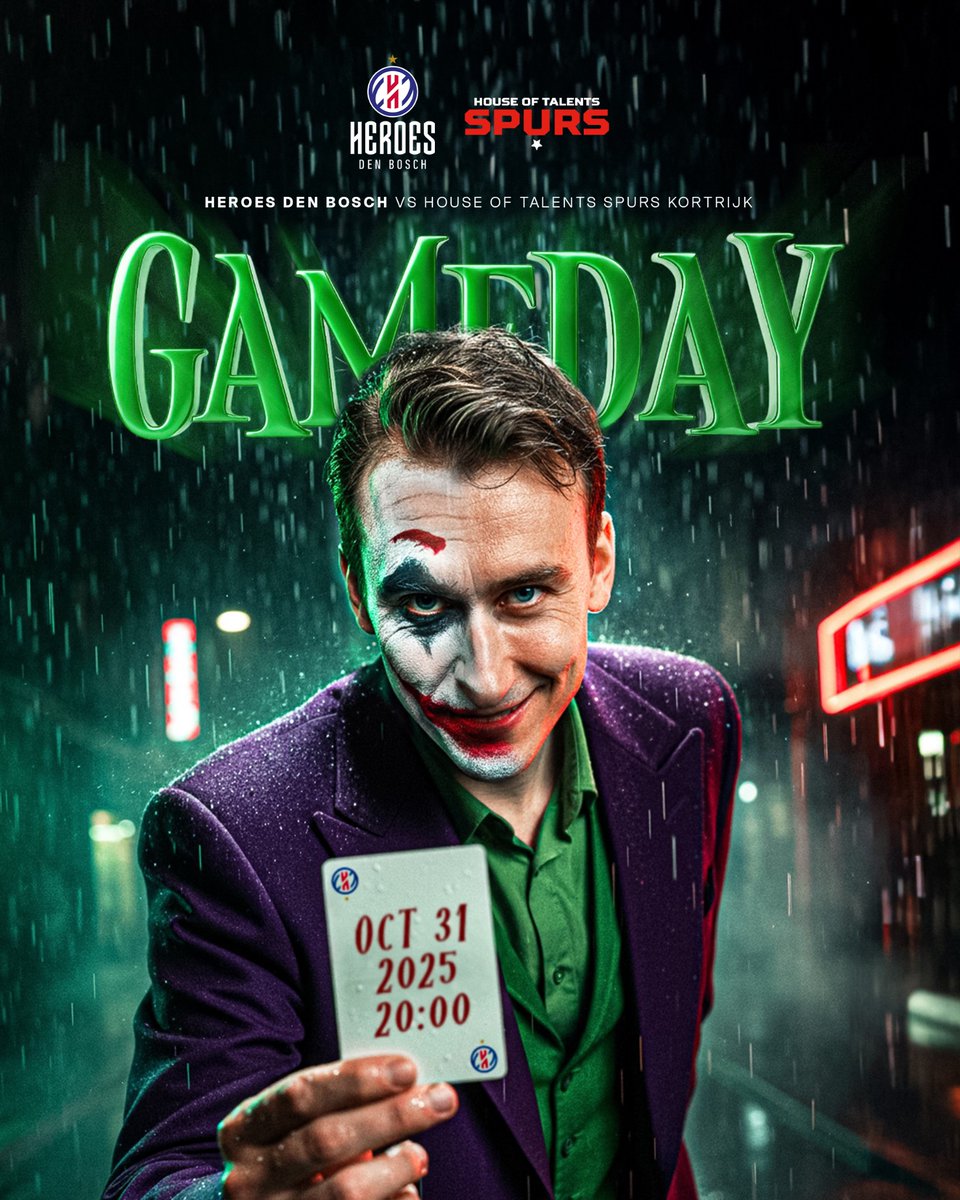🏀🦸‍♂️ | 𝐆𝐀𝐌𝐄𝐃𝐀𝐘 - Heroes Den Bosch vs. House of Talents Spurs

📍 Maaspoort Den Bosch
⌚️ 20:00
🎟️ Tickets → heroes.eventgoose.com/events/8qX7ZMx…
🍿 BNXT.TV

#heroesdenbosch #BNXTLeague #DBOvsKOR
