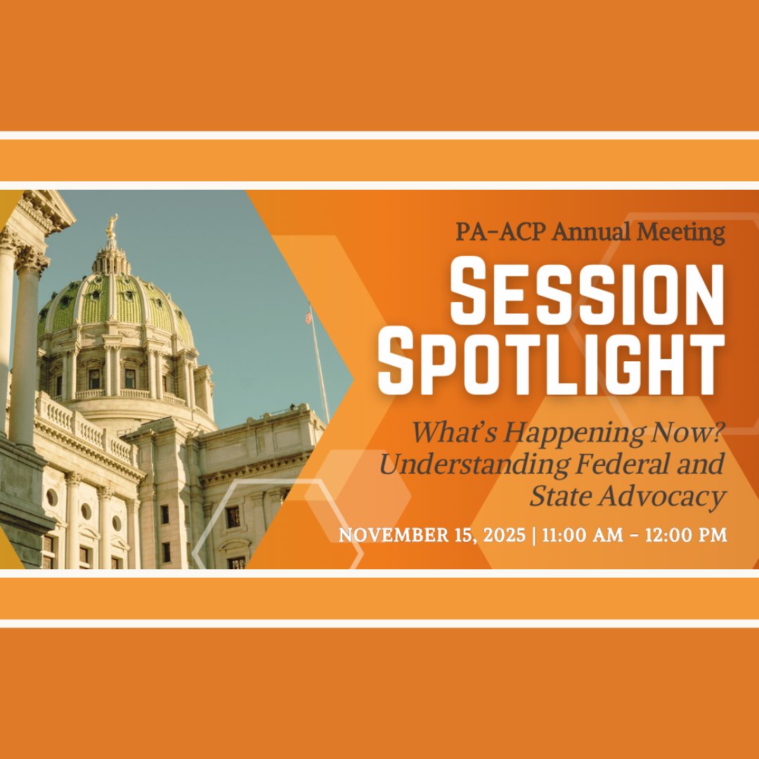 PAChapterACP's tweet image. Attending the PA-ACP Annual Meeting? Don't miss this session presented by ERG Partners on behalf of PA-ACP: Nicholas Wachinski, Esq., Brendan Schubert, BA, MPH, and Nicole Wilbourn, BA.

Register now: bit.ly/3X1vDvV