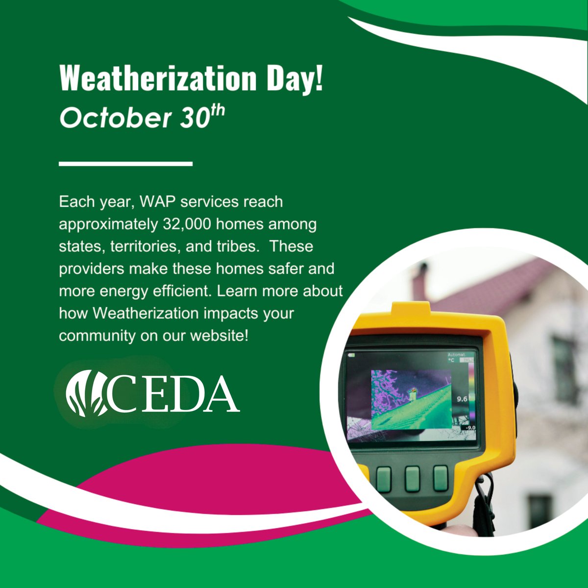 CEDACookCo's tweet image. 🌎 It’s #WeatherizationDay!

CEDA helps make homes across Cook County warmer, safer &amp;amp; more efficient — saving 💡 energy &amp;amp; 💵 money while protecting our planet 🌍.

🎥 Watch how #WeatherizationWorks ⬇️

bit.ly/3WQrFGm

#CommunityActionWorks #CEDA #EnergyAwarenessMonth