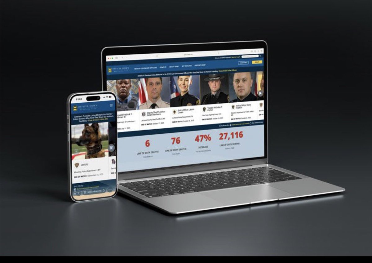 The new The Officer Down Memorial Page, Inc. is live!

The structure and features you rely on are right where you expect them—now faster, clearer, and easier to explore.

Search memorials with new dynamic filters, browse enhanced K9 pages, and experience a cleaner, more