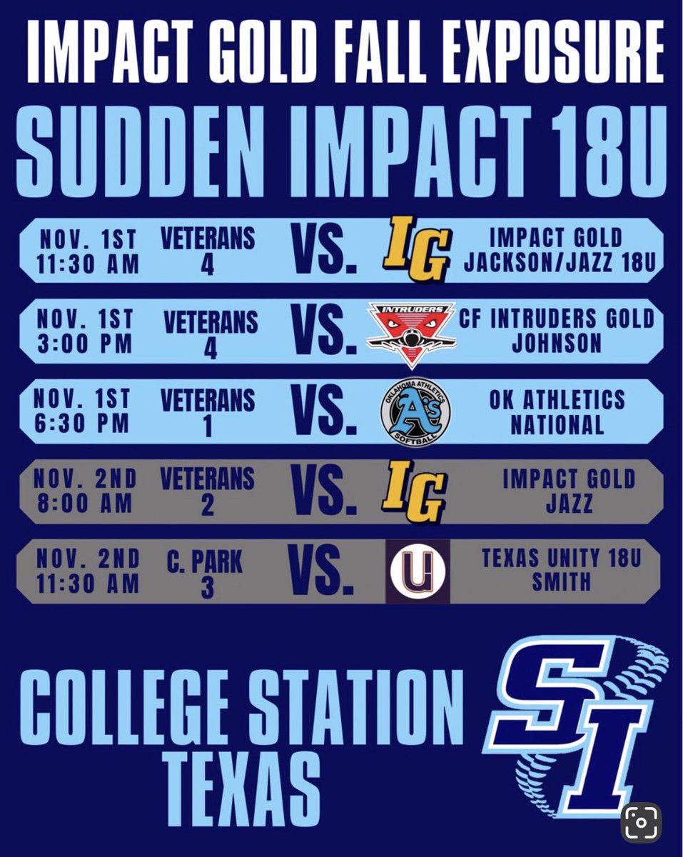 schedule for this weekend!!