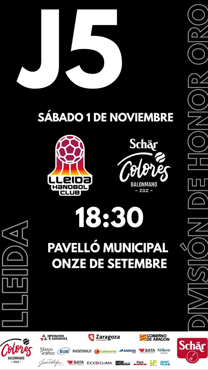 🔴⚫️#MatchDay  🔴⚫️

🏆 DHO J5
🆚 <a href="/LleidaHC/">Lleida Handbol Club</a> 
⏰ 18:30
🏟️ Onze de Setembre
📺 youtube.com/watch?v=5beDJJ…

#TodoalRojo #SientelosColores #SomosdeColores