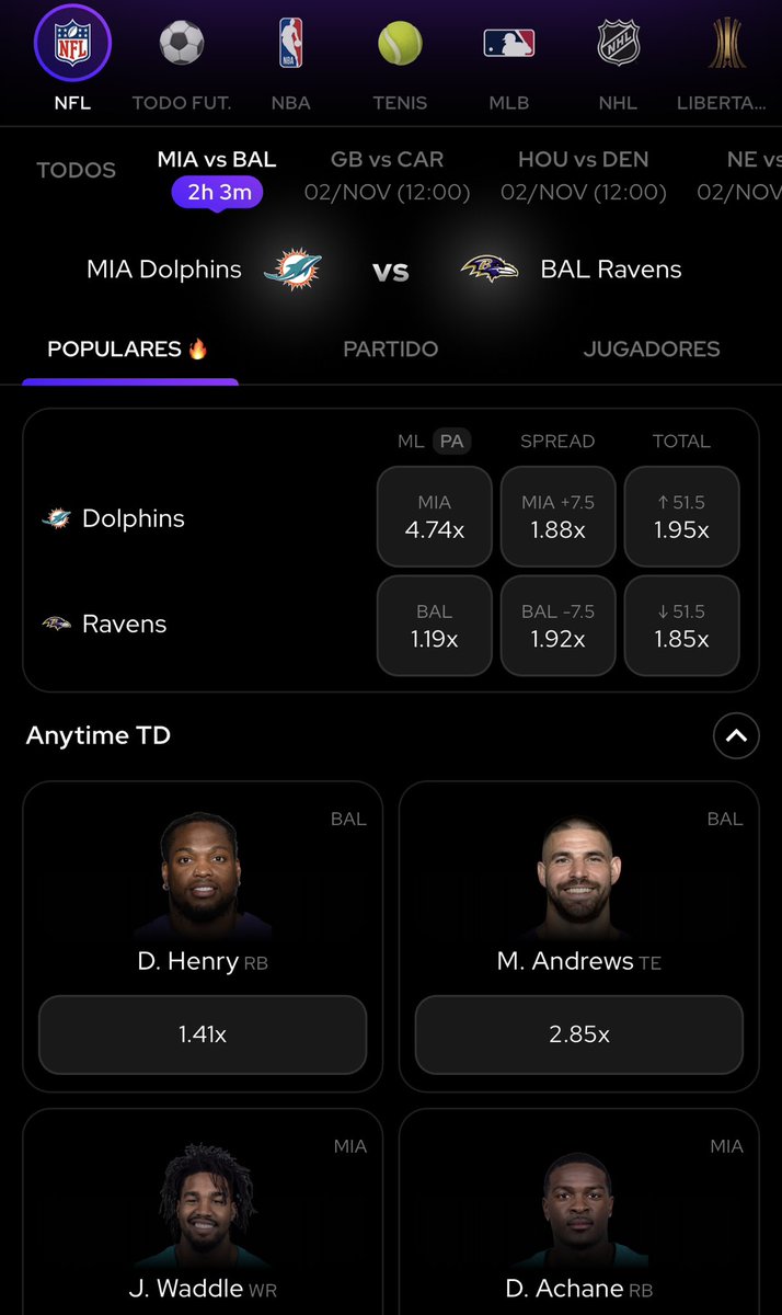 Dinámica de NFL del Ravens vs Dolphins en <a href="/Draftea_Mexico/">Draftea México</a> 🏈 

1 ganador de $500💰

Para participar tienes que hacer lo siguiente:
-Dar Like ♥️ y RT 🔁 
-Acertar primer jugador en anotar TD
-Seguirme en X (Twitter)
-Usar el #BernardoPicks 

Éxito a todos 🍀

Código