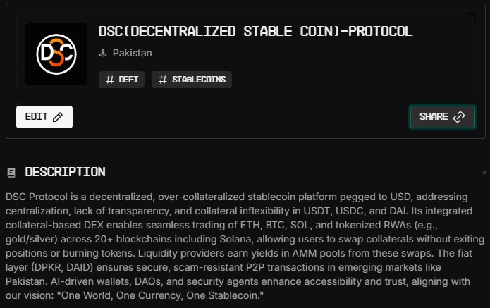 DSCprotocol - Colosseum CyberPunk Hackathon tweet media