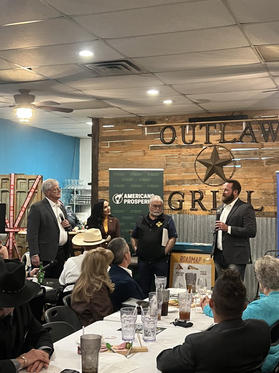 What a night in Hobbs! 💪
So grateful for Senators <a href="/gallegos4nm/">David Gallegos</a> &amp; Larry Scott and Reps. <a href="/rod_montoya/">Rod Montoya</a> &amp; <a href="/RepSenaCortez/">Elaine Sena Cortez</a> for joining our Protect Prosperity &amp; Defend Taxpayers Tour — real conversations, real solutions.

On to Albuquerque &amp; Las Cruces 🇺🇸 #nmpol