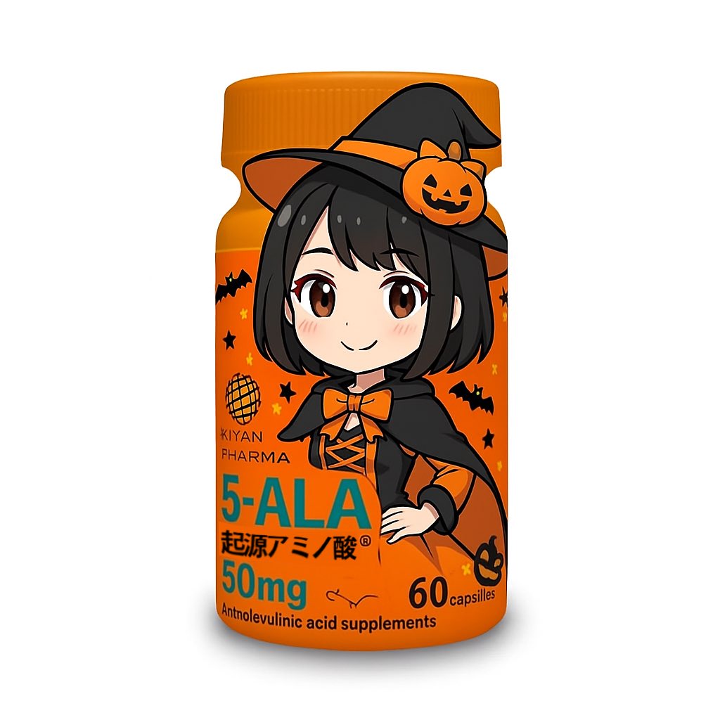 KiyanPharma's tweet image. あら元気！トリック オア トリート🎃👻
5-ALAくれないとイタズラしちゃうぞ😜
金曜日、今日も一日ご安全に🍀
#あら元気 #5ALA #おはよう #ハロウィン