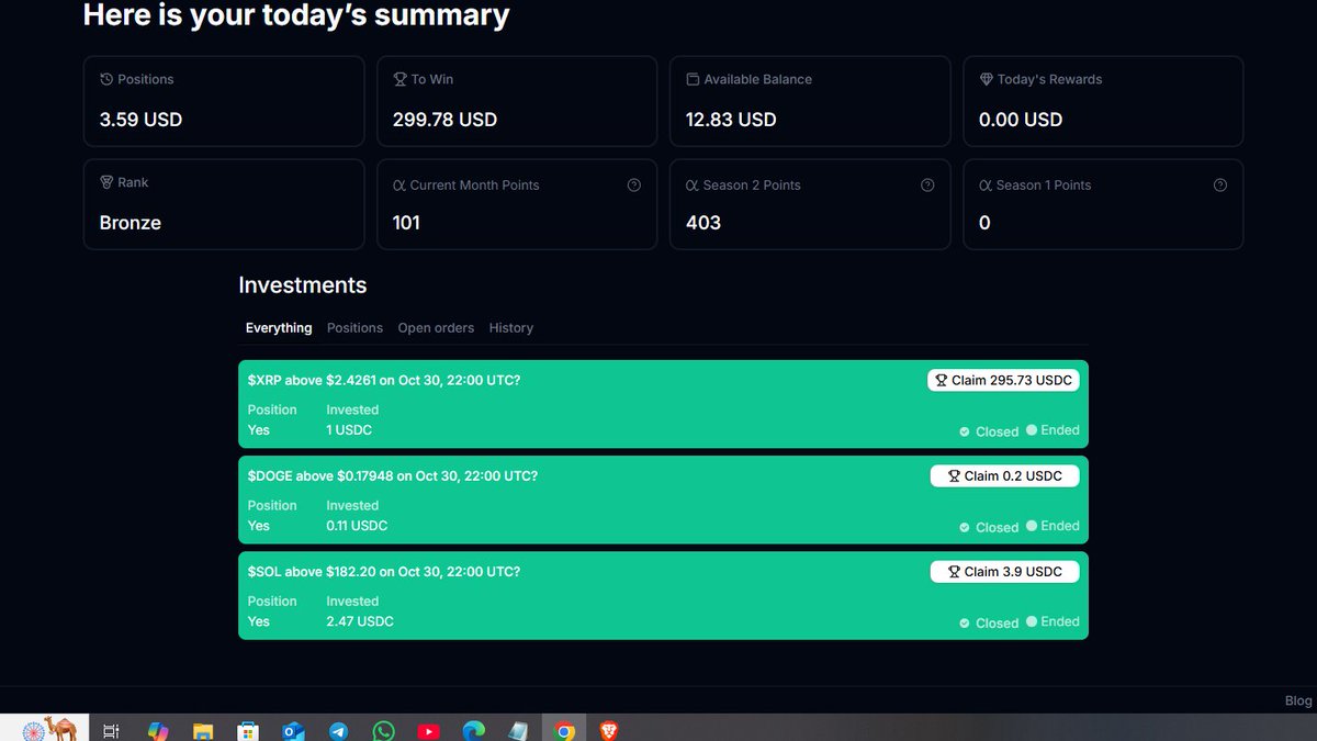 only on limitless 1$ to nearly 300$ 
aped last second