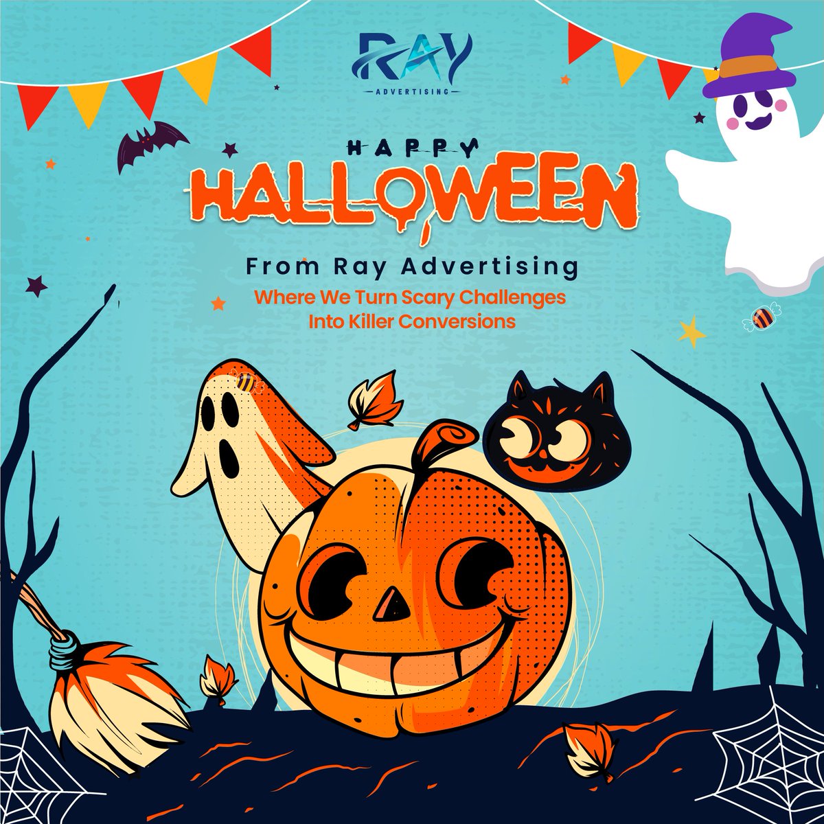 RayAdvertising's tweet image. This Halloween, we don’t fear the dark — we dominate it. 💀

Wishing you a spooky, fun-filled Halloween from all of us at Ray Advertising! 👻🎃
#HappyHalloween #StayProtected #NoScaryCoverage #RayAdvertising #PeaceOfMind #SmartCoverage #TrickOrTreat #Halloween2025 #StaySafe