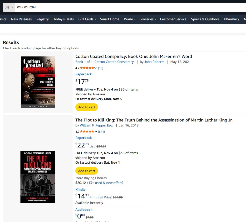 MLKauthor's tweet image. Guess who&apos;s back to #1 on @Amazon&apos;s &quot;MLK murder&quot; search...
