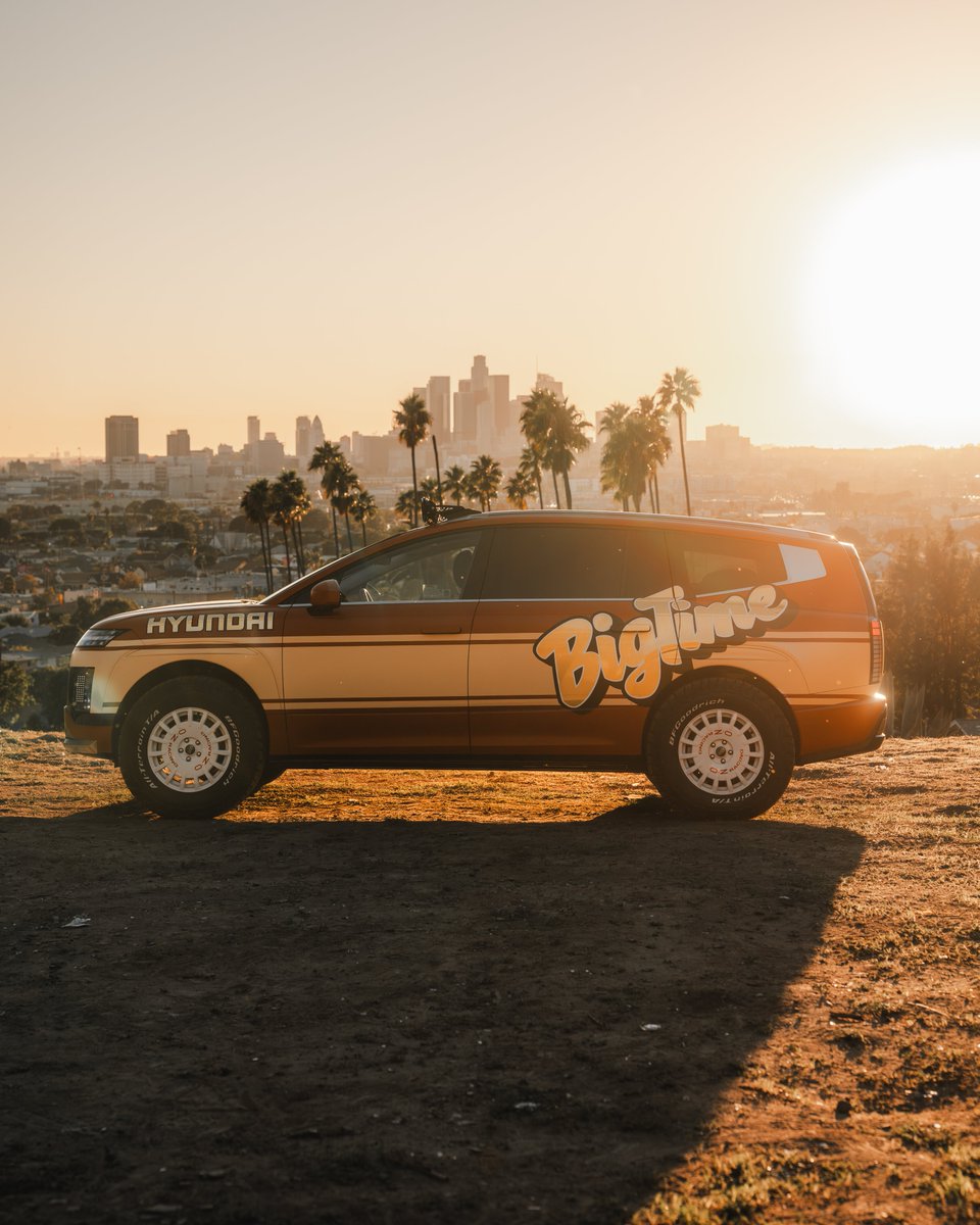 Hyundai's tweet photo. Excited to team up with Jeremiah Burton and Zach Jobe to design the IONIQ 9 BigTime concept to be displayed at @SEMASHOW between 11/4-11/7! All-electric, off-road ready, and vintage-inspired—proof that EVs can be both fun and adventurous. All the details here 👉https://t.co/yEt5W5vIdg #SEMA2025 #IONIQ9