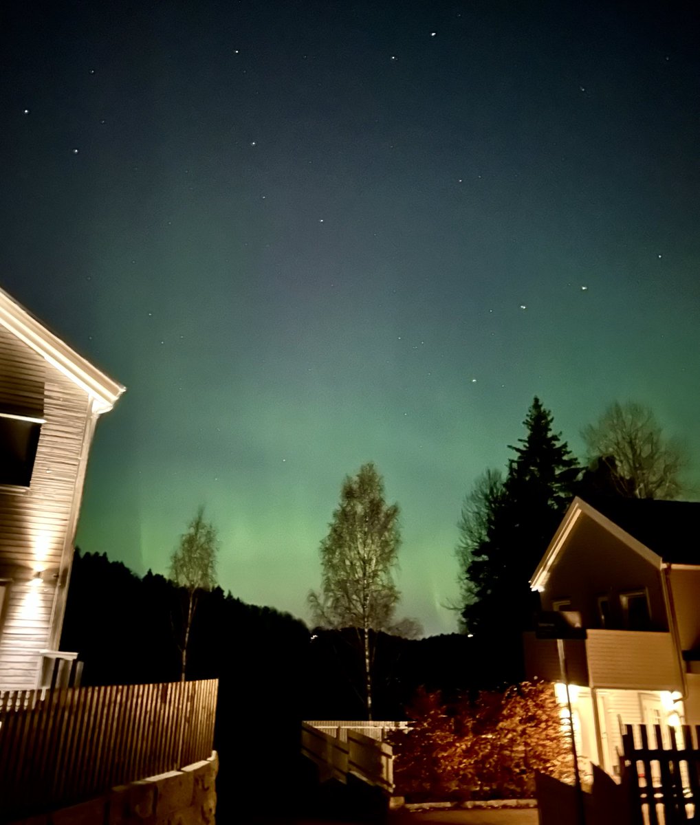 Explorerr_m's tweet image. Biraz önce eve gelirken az da olsa yakaladım kuzey ışıklarını💫🌙#oslo