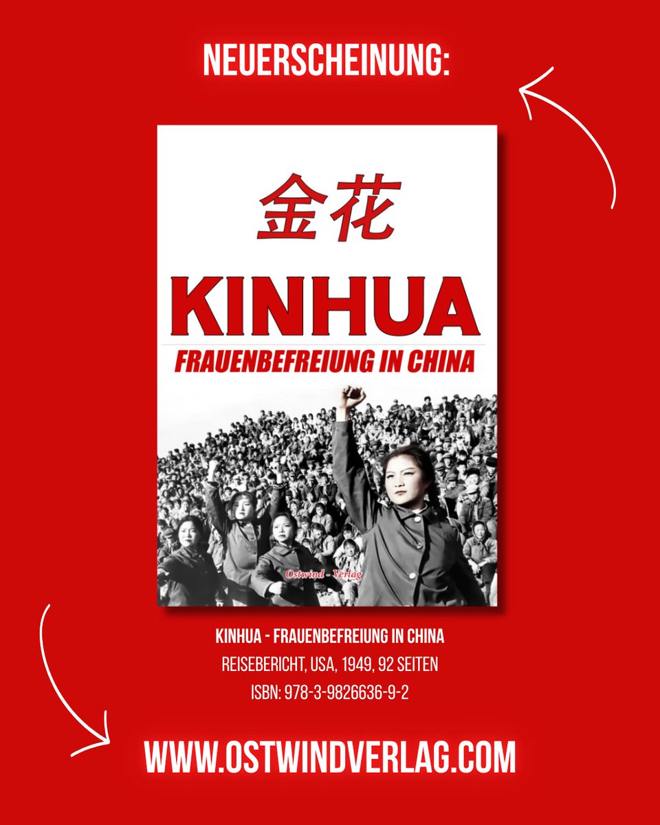 Neuerscheinung: 
Kinhua - Frauenbefreiung in China, erzählt die Geschichte von 'Goldblume' und den Kampf für die Befreiung der Frau während des chinesischen Bürgerkriegs.
ostwindverlag.com 📚🚩
#kinhua #buch #buchtipp #ostwindverlag #neuerscheinung