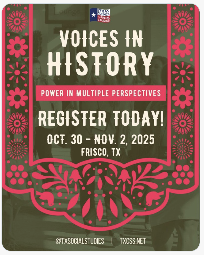 MidStatesCSS's tweet image. @MidStatesCSS wishes the best of luck to  our education friends in #Texas on their big conference event! Enjoy y&apos;all! @TxSocialStudies @NCSSNetwork @socialstudiestx #TXCSS2025 @ReligionMatter5 @madisonteacher @davi