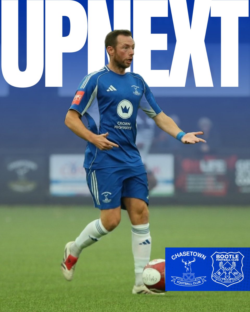 Up Next:

🏆 PitchingIn Northern Premier League West
⚽️ Chasetown vs. Bootle
⌚ Saturday 1st November 3pm
🎟 Adults £10, Conc. £8, U18s £5, U10s Free with paying adult
🏟 The Scholars Ground, Church Street, Chasetown WS7 3QL