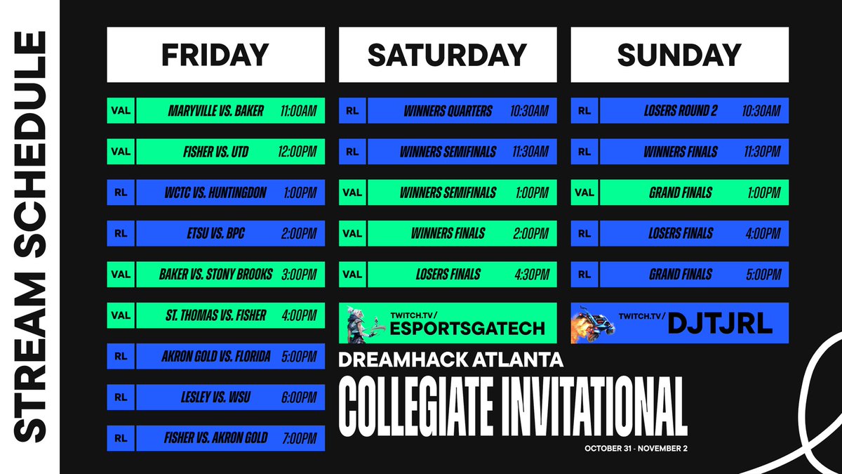DJTJRL's tweet image. Twas the Night before @DreamHackNA…

Games will be going on all day, but if you’re struggling to choose between the action, here are our highlight matches! 

We have some BANGERS and with group stage starting and ending tomorrow, EVERY GAME COUNTS. 

See you in Atlanta! 🍑