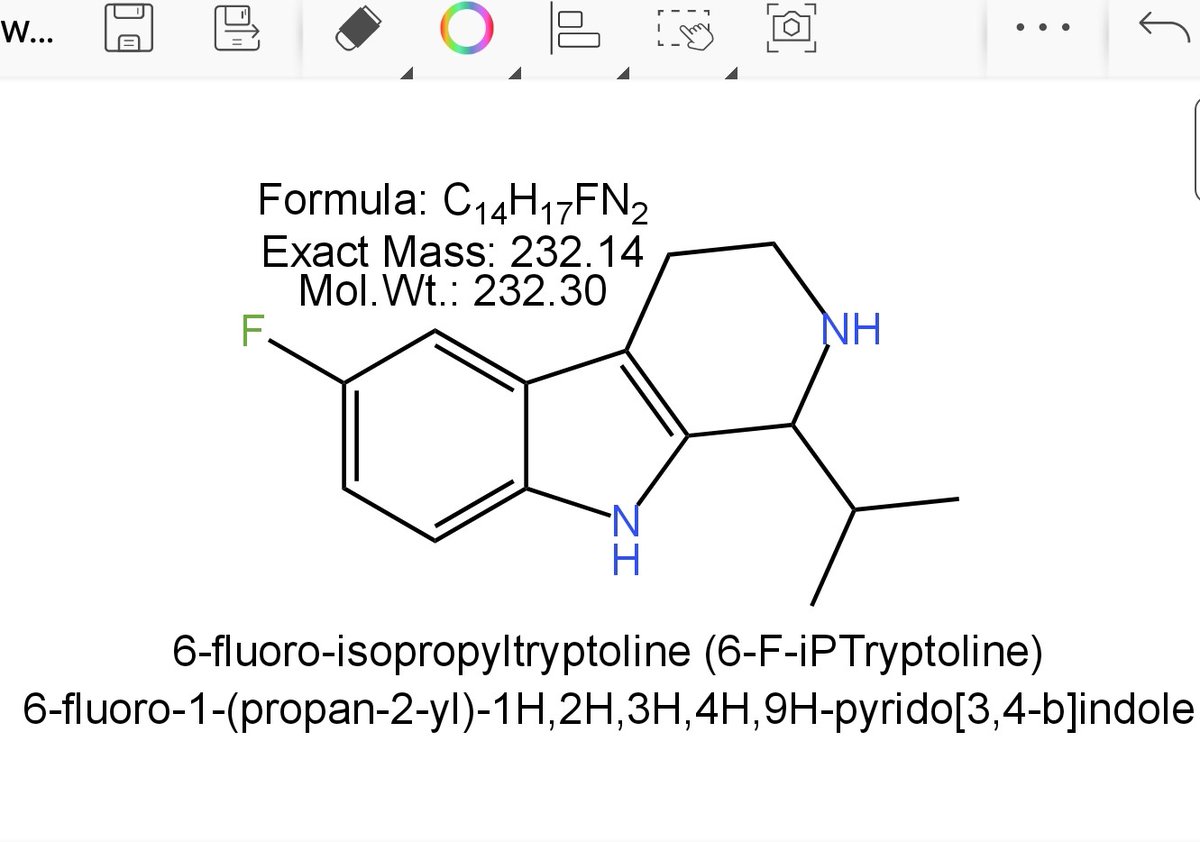 Indole245's tweet image. We are currently working on the following molecules. 1-DPMP &amp;amp; the; &quot;6-fluoro-isopropyltryptoline&quot; ( dopamine affinity &amp;amp; similar carboline 5-HT ). We will likely sell 5-MeO-THH soon &amp;amp; analysis is next.

#chemical #syntharise #research #researchchems #researchchemicals #chemistry