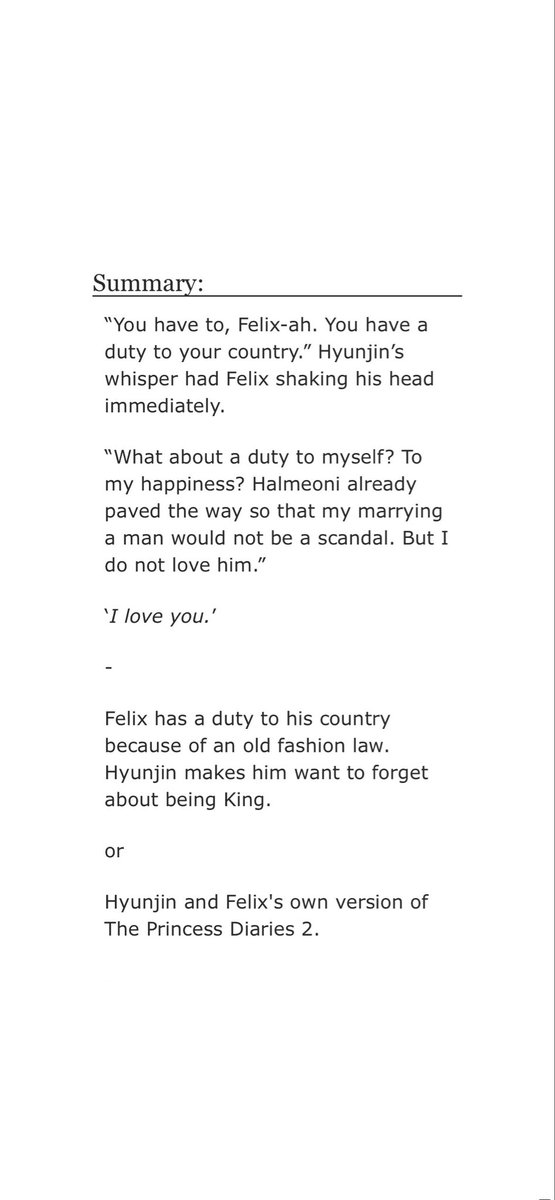 tjtigertwt's tweet photo. new fic!!! happy birthday @starlightright3, i love you to the moon and back 💞

-hynlx ( 🐥/ 🥟)
-3.4k
-based off the princess diaries 2
-royalty!au

link ⬇️ https://t.co/em309RneNg
