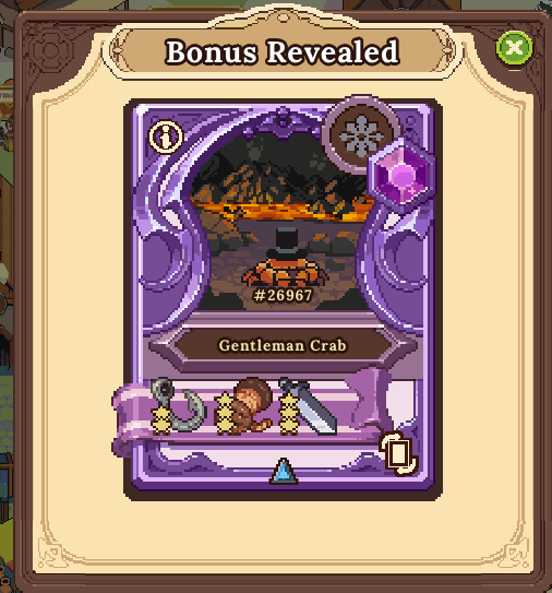 Donat3Live's tweet photo. It's a time to reveal my gentleman crab pet combat bonus in @DeFiKingdoms  ;) is he good?
#DONAT3 https://t.co/gHWVM9TO02