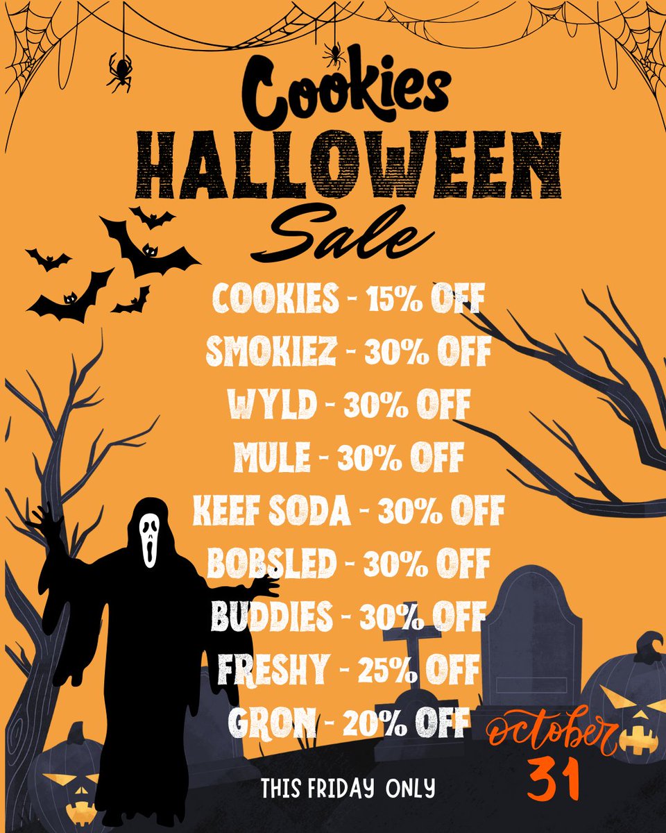 Happy Halloweed! 
Come in between 7am-9pm on Oct. 31st for some spooky good deals!