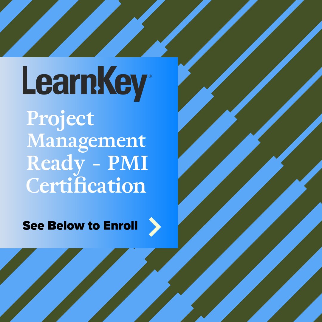 LearnKey's tweet image. NEW COURSE ALERT!🎯 BECOME A PROJECT MANAGER - START HERE! LearnKey&apos;s Project Management Ready course, sponsored by PMI (Project Management Institute),👉 Contact us: learn@learnkey.com | 800-865-0165 #LearnKey #ProjectManagement #PMI #PMCareer #ProjectManager #CertificationPrep