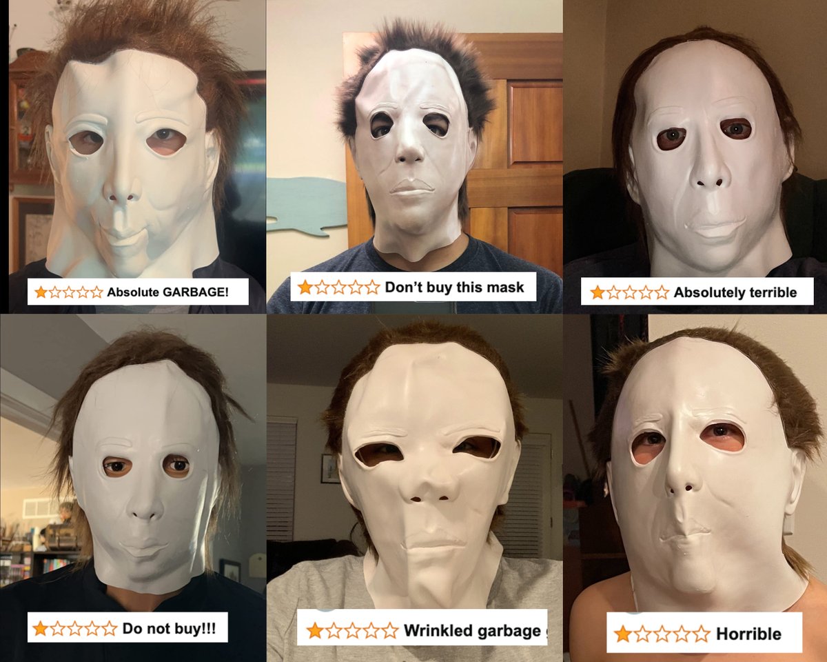 Cheap knock-off Michael Myers masks 😭😭