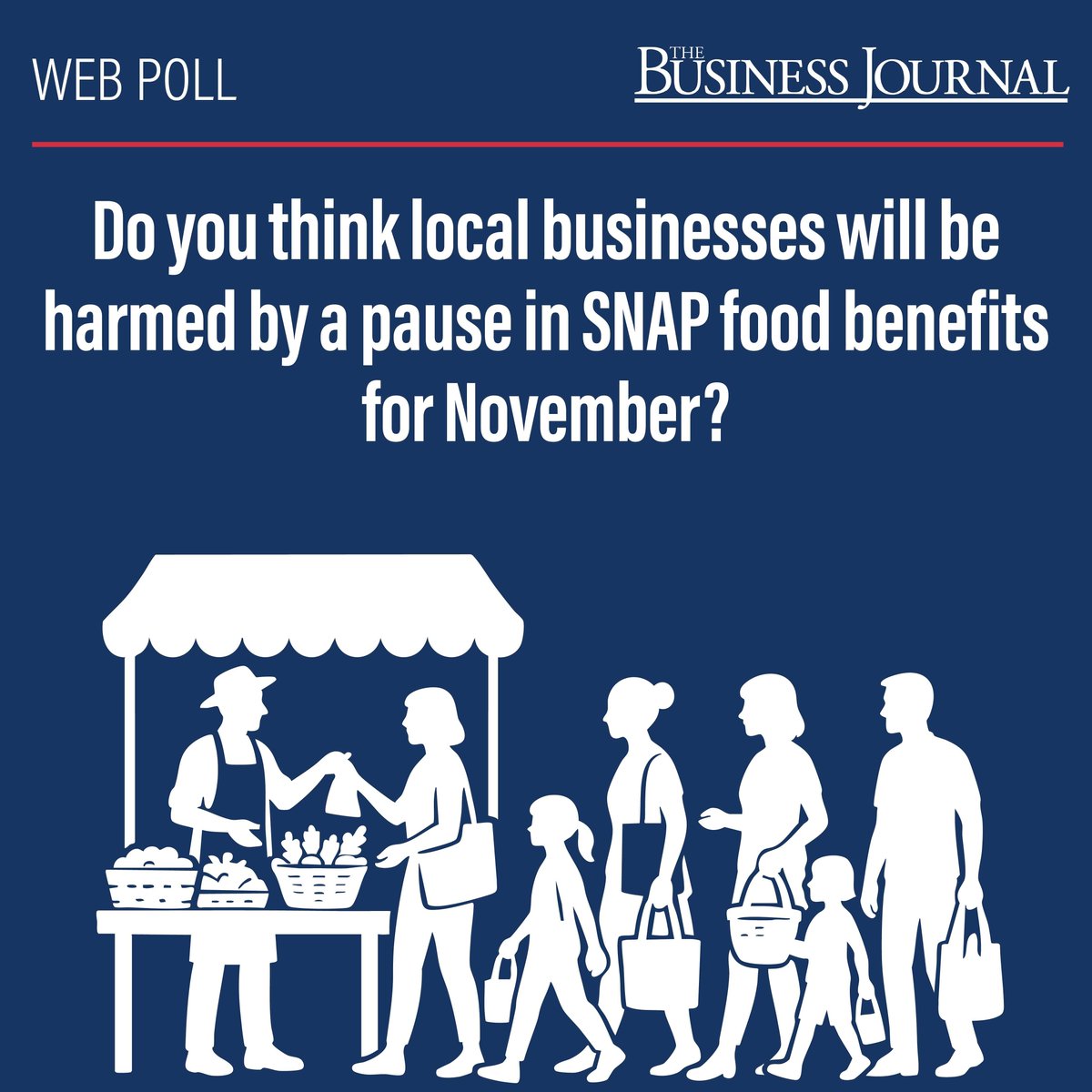 TBJFresno's tweet image. Web Poll Time! Do you think local businesses will be harmed by a pause in SNAP food benefits for November? Let us know by clicking the link in our bio to vote! 🔗

Results of this web poll will be in our Friday, November 7th edition of The Business Journal 🗞️ 

#WebPoll #TBJ