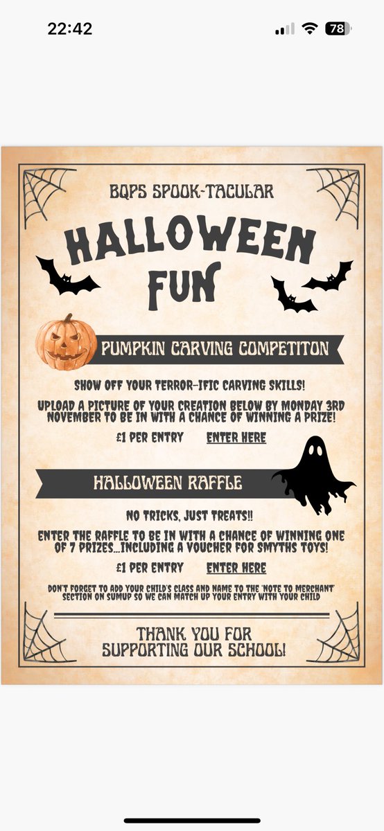 PTAG Halloween Fun - please check your email inbox for details &amp; links 🎃