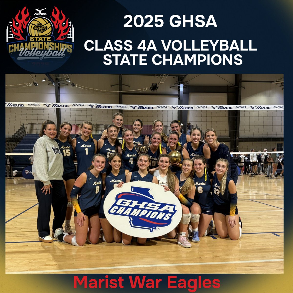 Congratulations to the #WarEagles of Marist
2025 Class 4A Volleyball State Champions 🏆
Presented by <a href="/mizunovolleyusa/">Mizuno Volleyball USA</a> <a href="/LakePointSports/">LakePoint Sports</a>