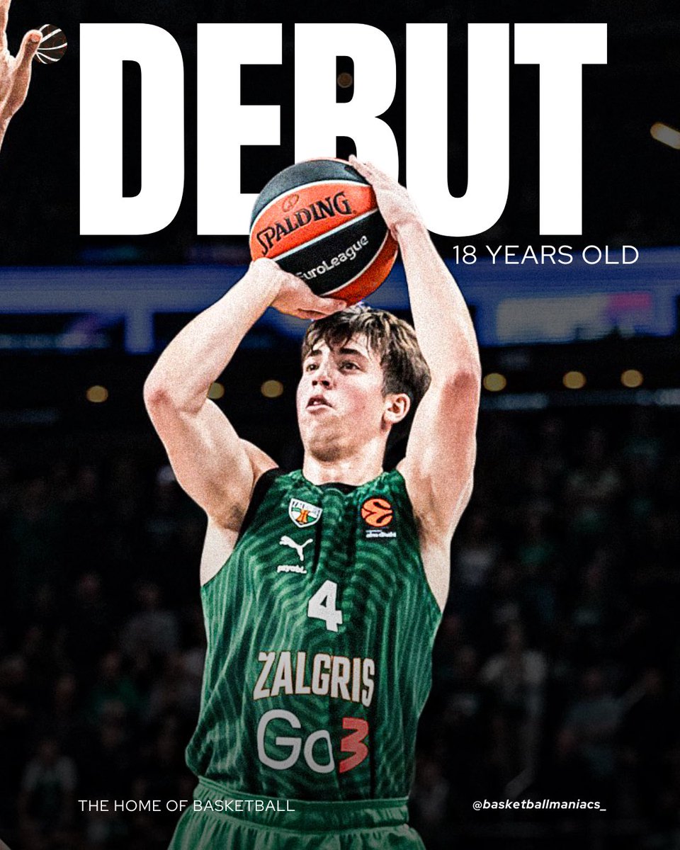 bballmaniacs_'s tweet image. Ladies &amp;amp; Gentlemen - it’s Kajus Mikalauskas 😎🍿

Debut in the EuroLeague for the 18 Y.O. player👀

• 11 minutes 
• 5 points 
• 5 assists 
• 13 PIR

#zalgiris #kaunas #paobc #olympiacosbc #euroleague