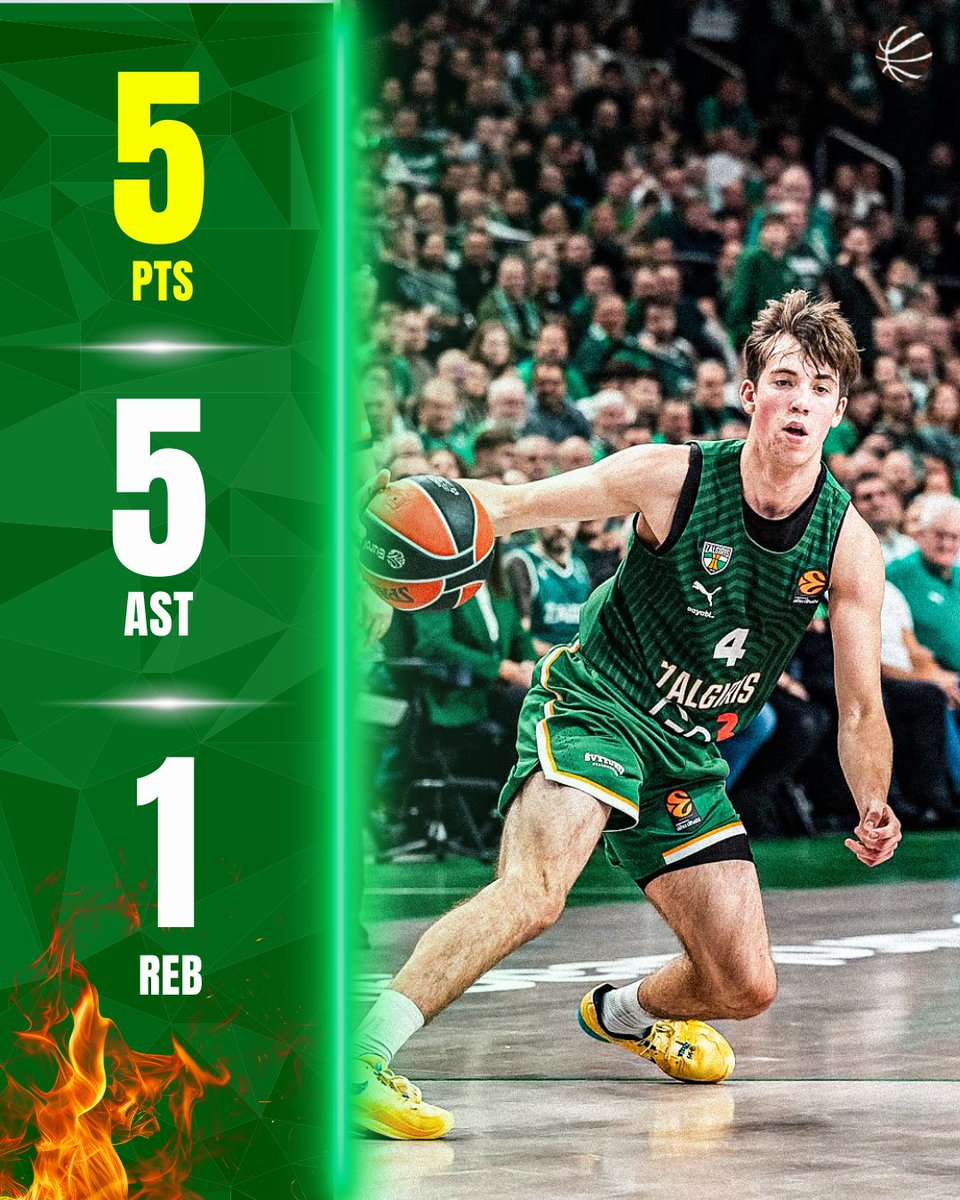 bballmaniacs_'s tweet image. Ladies &amp;amp; Gentlemen - it’s Kajus Mikalauskas 😎🍿

Debut in the EuroLeague for the 18 Y.O. player👀

• 11 minutes 
• 5 points 
• 5 assists 
• 13 PIR

#zalgiris #kaunas #paobc #olympiacosbc #euroleague