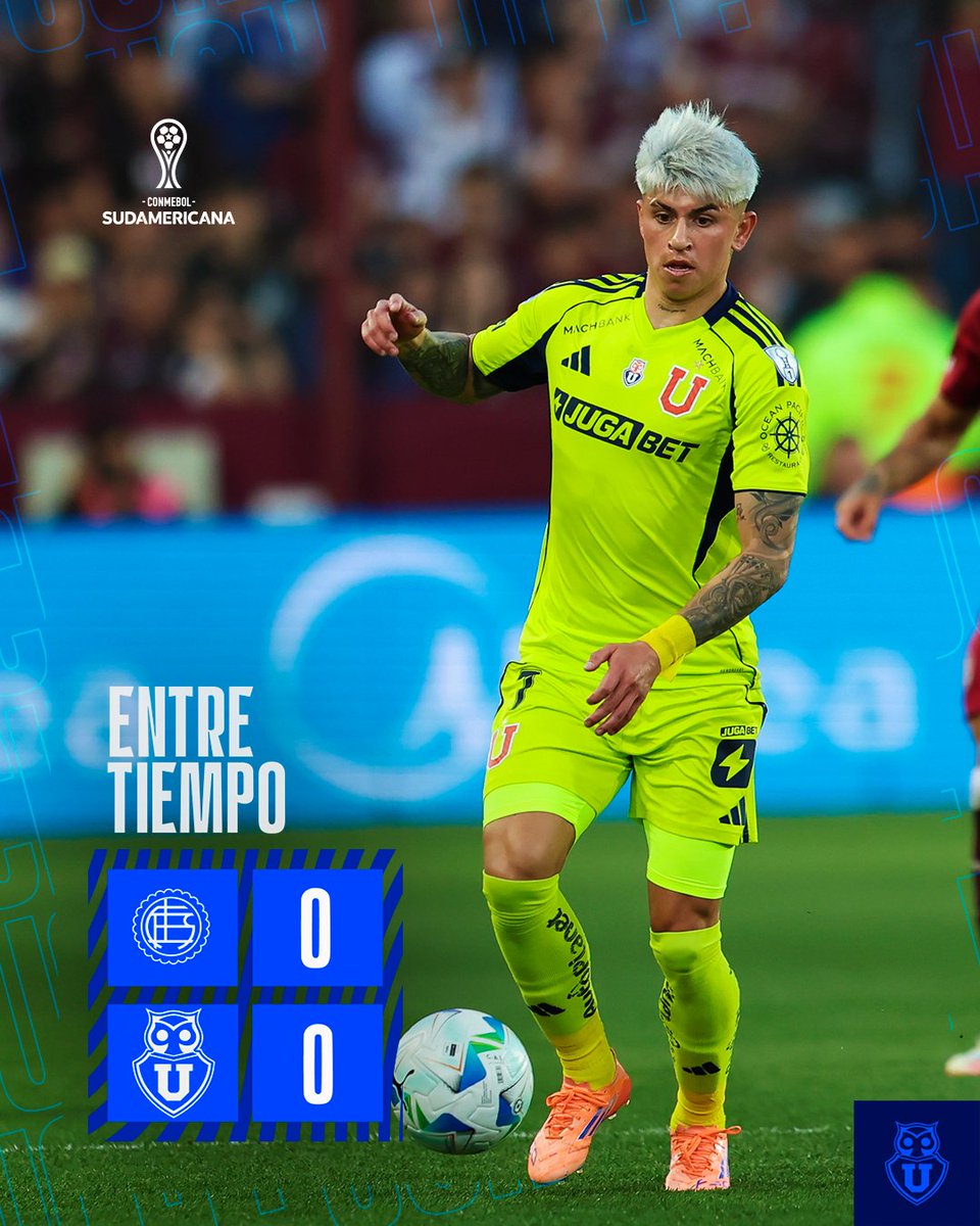 ⏱️ 45+3' | Finalizó el primer tiempo en Argentina 🏟️
Nos vamos al descanso sin goles.

#Lanus 0️⃣-0️⃣ #UdeChile
#VamosLaU 🔵🔴